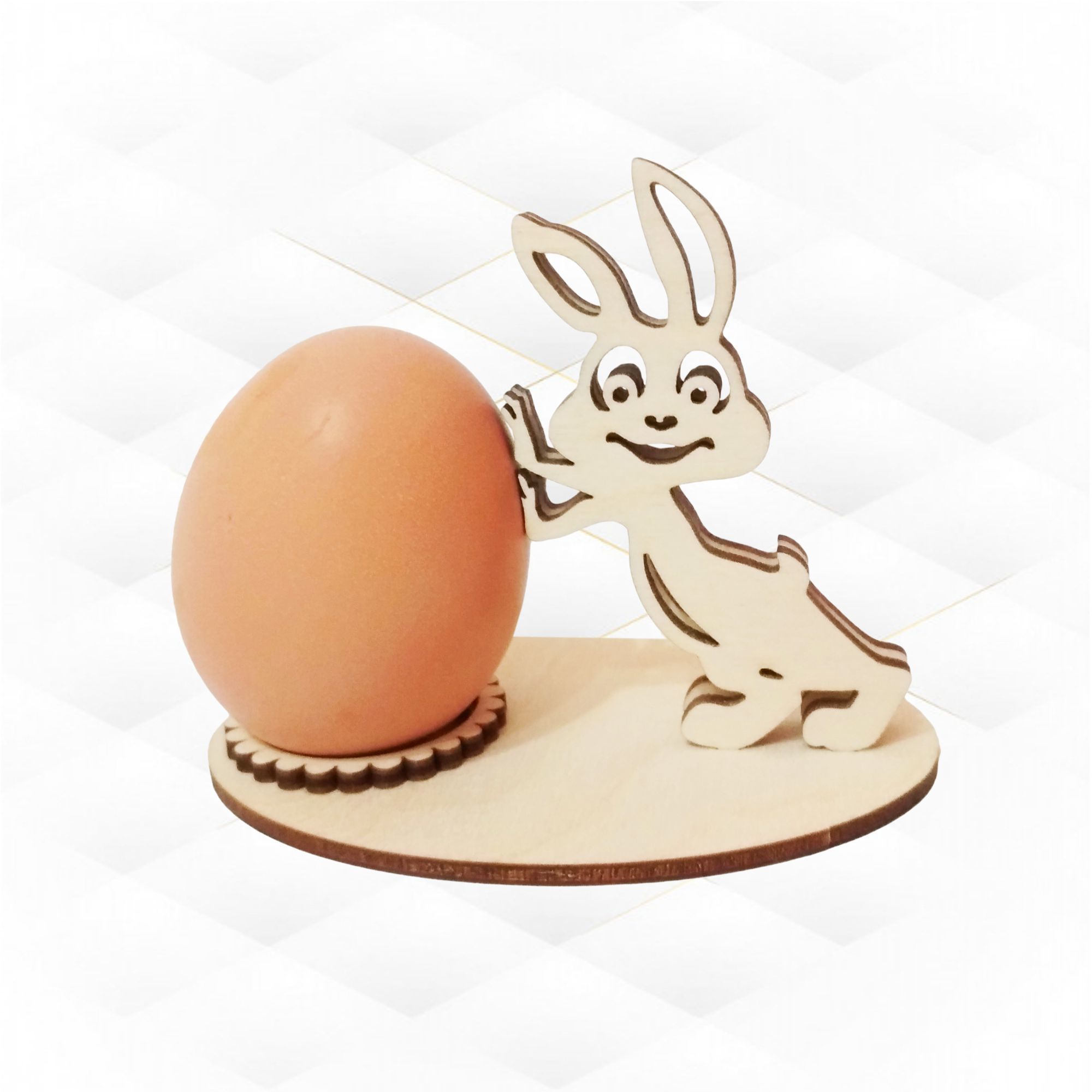 Easter Bunny egg holder fun design for laser cut  kitchen decor 3D model_2