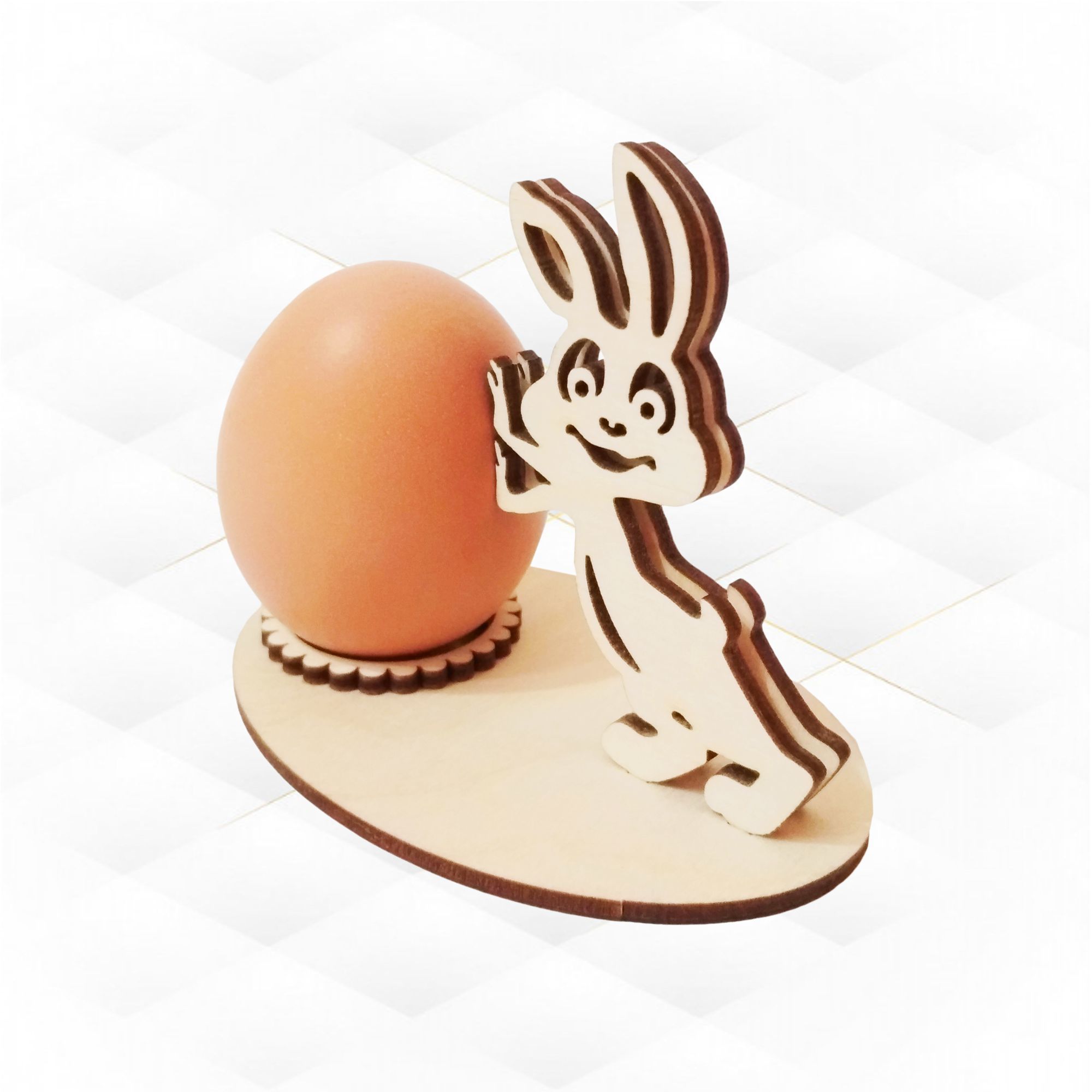 Easter Bunny egg holder fun design for laser cut  kitchen decor 3D model_3