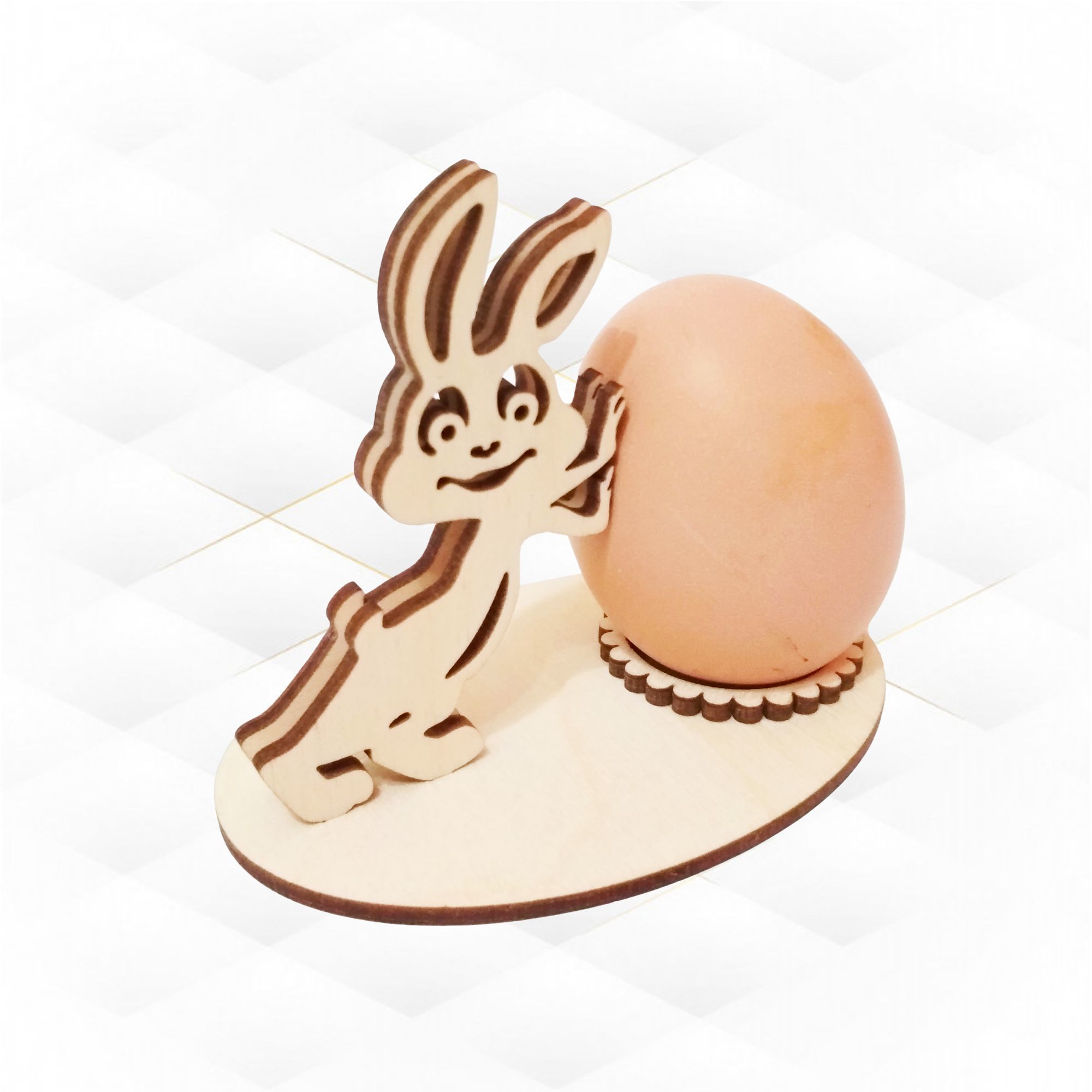 Easter Bunny egg holder fun design for laser cut  kitchen decor 3D model_1