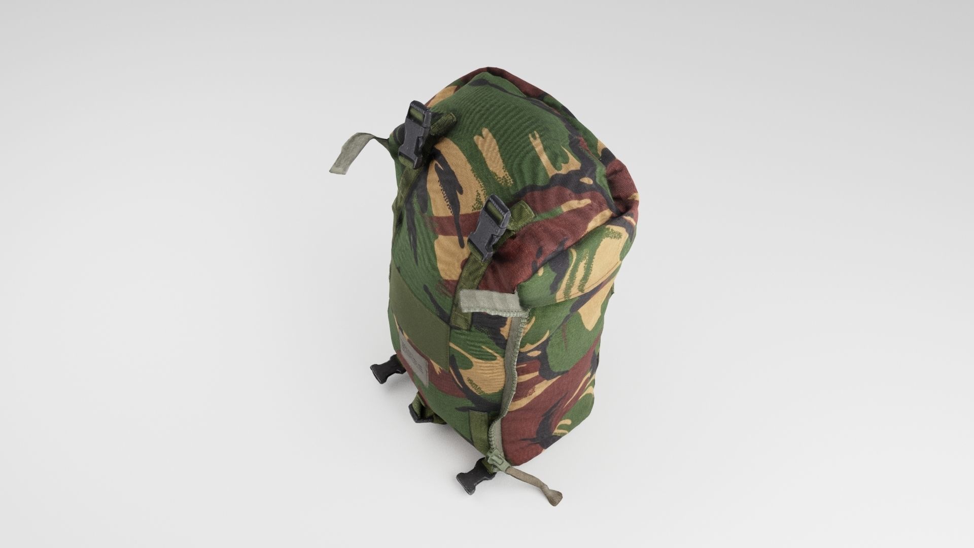Tactical military field sack or backpack pouch for soldiers 3D model_2