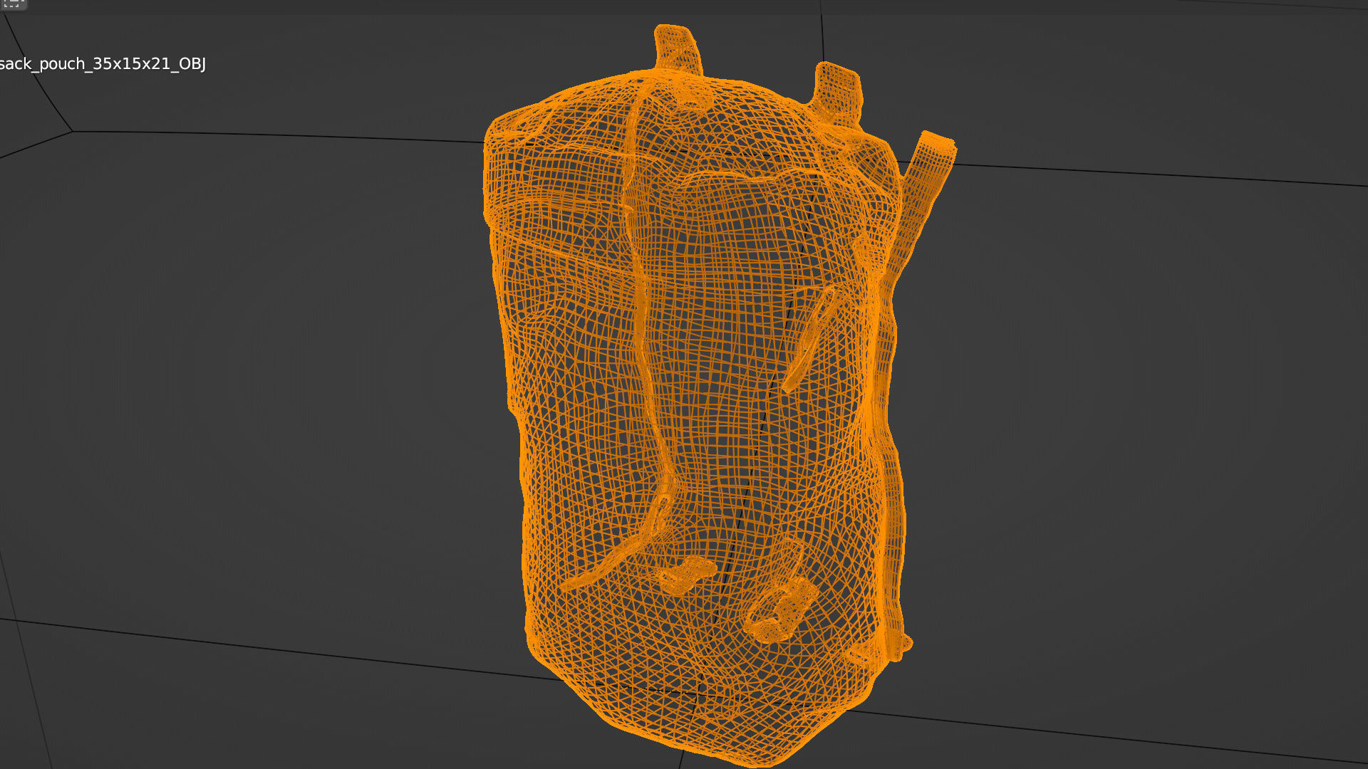 Tactical military field sack or backpack pouch for soldiers 3D model_5