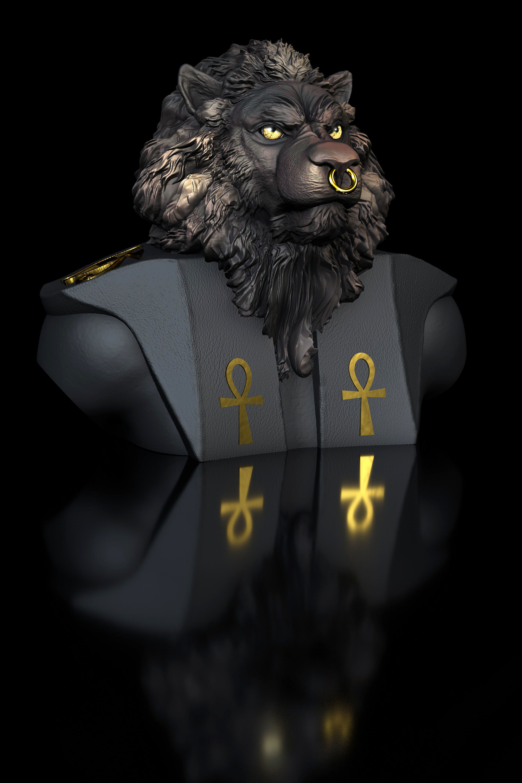 Mahes-God - Lion 3D print model_5