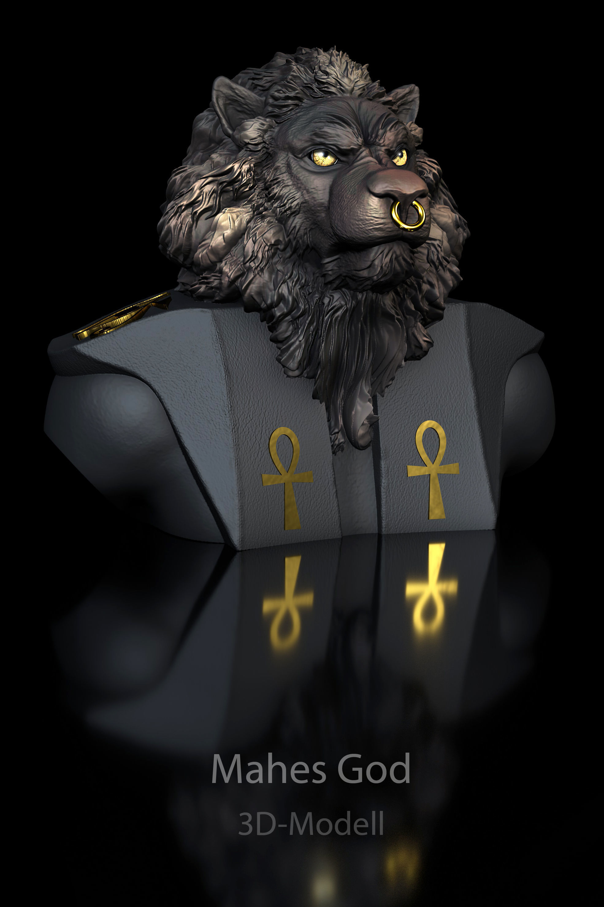 Mahes-God - Lion 3D print model_6
