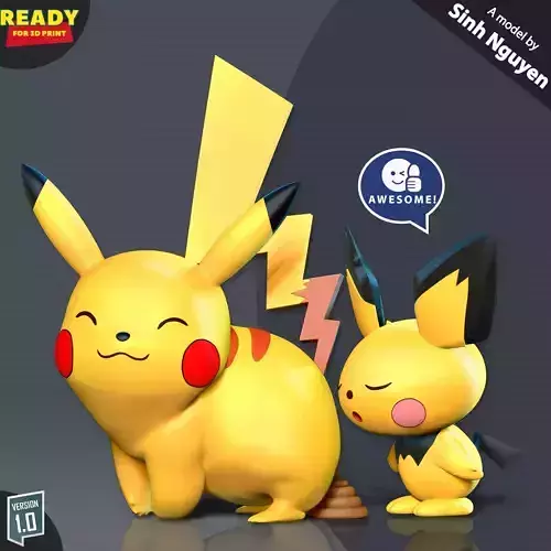 Pikachu and Pichu