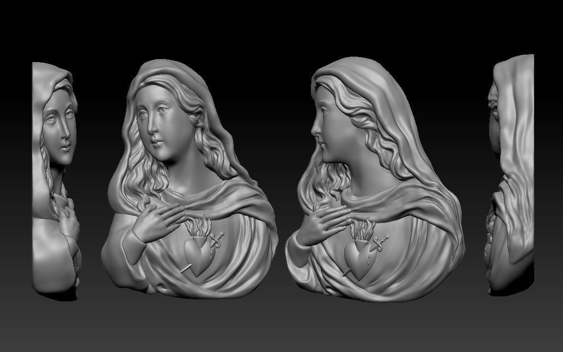 Mary Medallion Set 3D print model_7