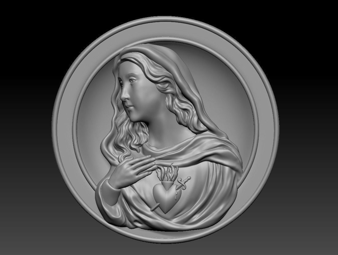 Mary Medallion Set 3D print model_6