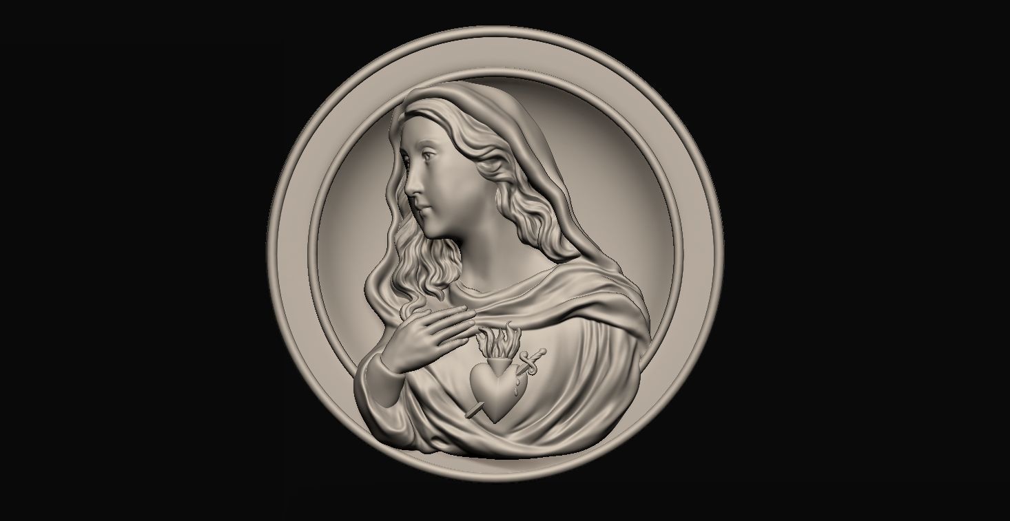 Mary Medallion Set 3D print model_4