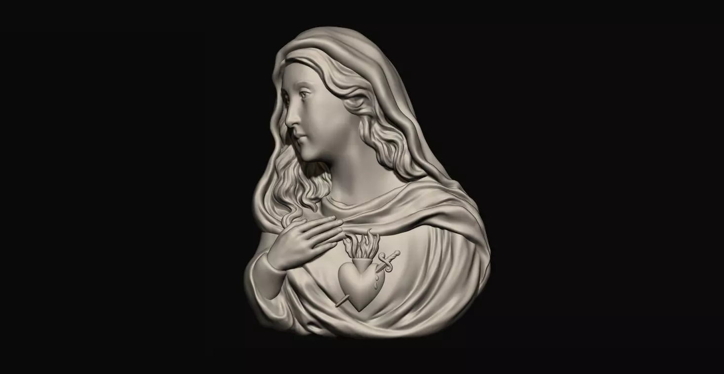 Mary Medallion Set 3D print model_0