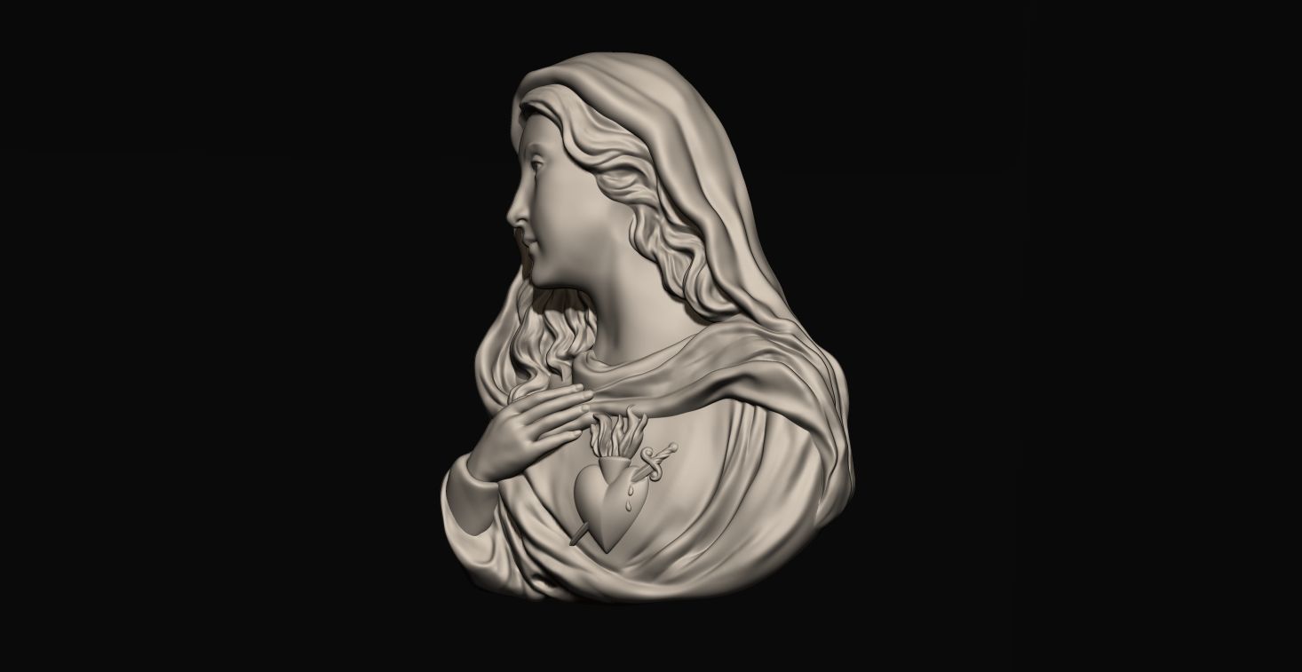 Mary Medallion Set 3D print model_3