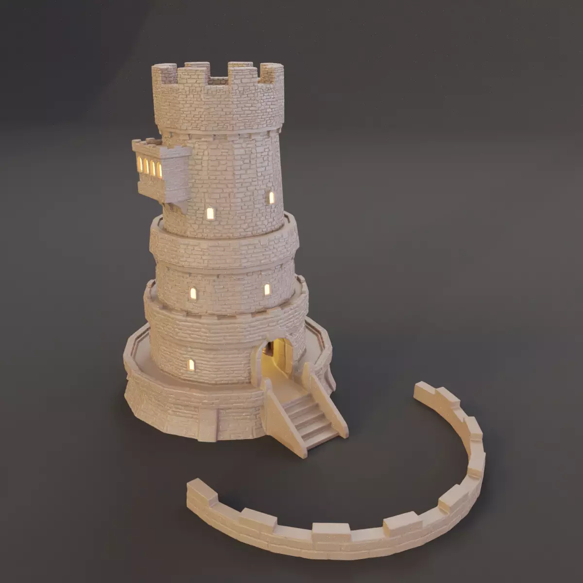 A Castle  Dice tower 3D print model_0