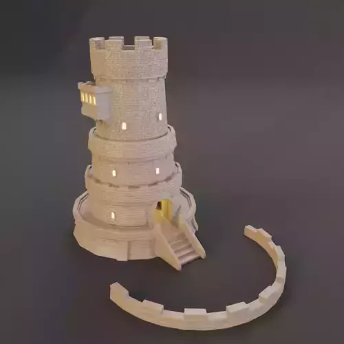 A Castle  Dice tower 3D print model