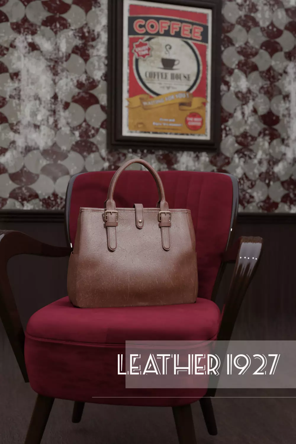 Worn Leather Bag from 1927 3D model_0