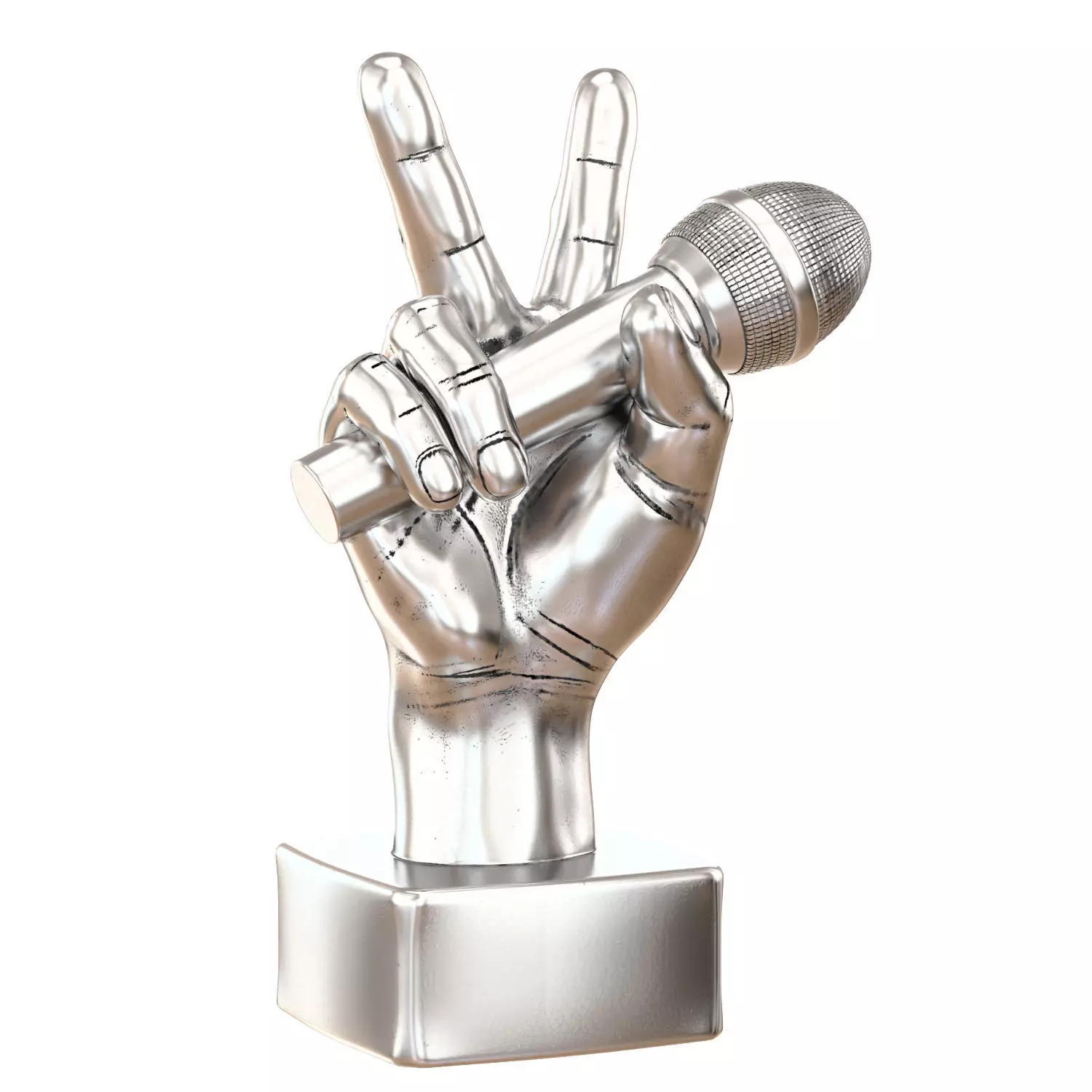 Figurine hand with microphone 3D model