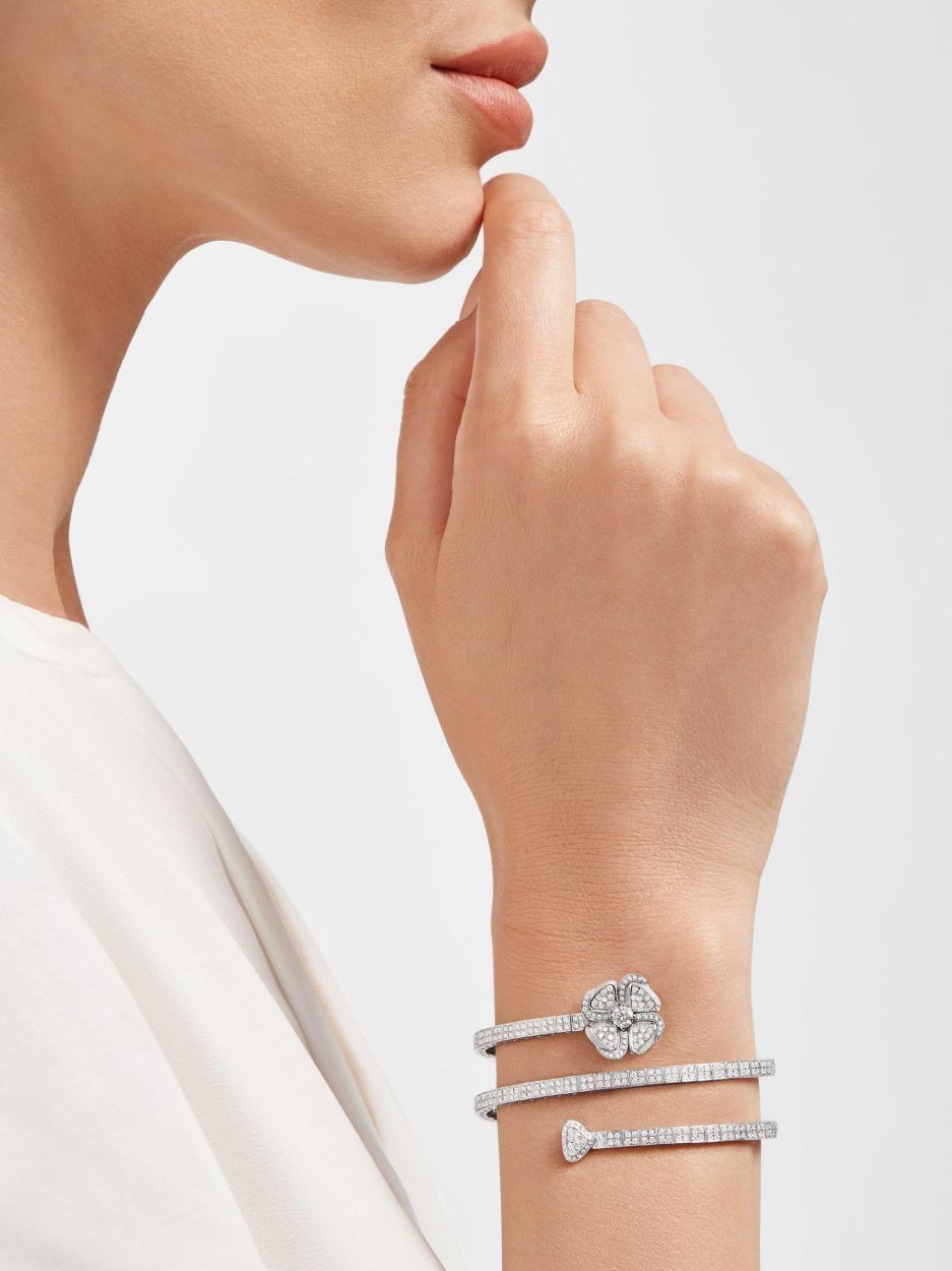 Bvlgari White Gold Diamond Fiorever Bracelet 3D print model_3