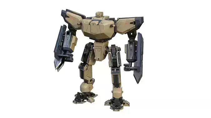 Robotic Mech  Low-poly 3D model