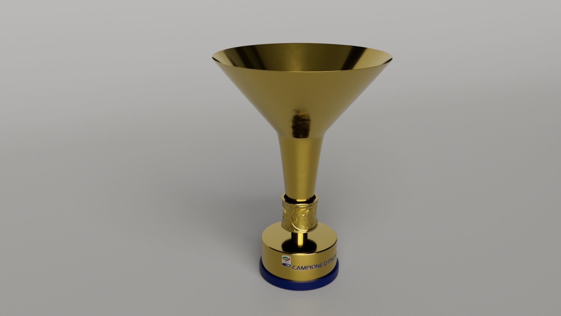 Italian Serie A Football Trophy-Coppa Campioni dItalia-Scudetto 3D model_2