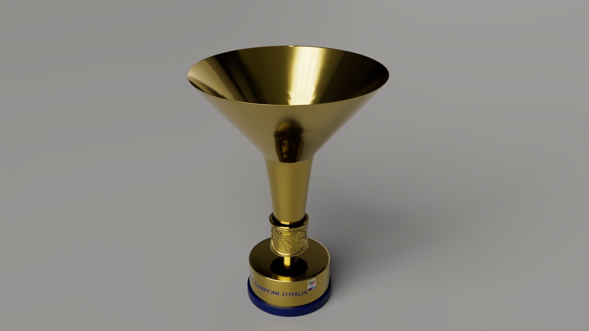 Italian Serie A Football Trophy-Coppa Campioni dItalia-Scudetto 3D model_1