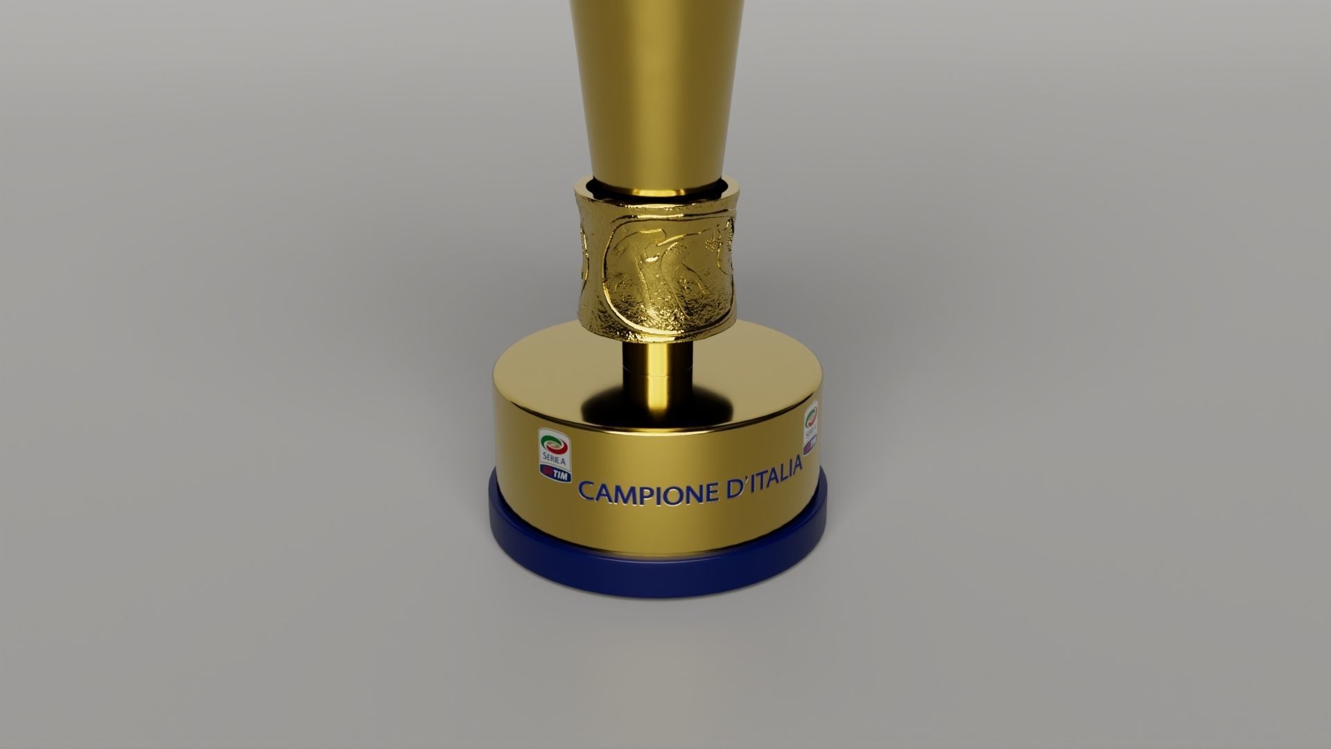 Italian Serie A Football Trophy-Coppa Campioni dItalia-Scudetto 3D model_4