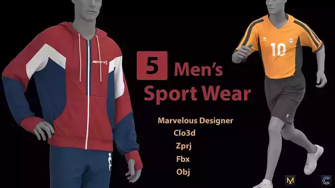 5 Mens SportWear 3D model