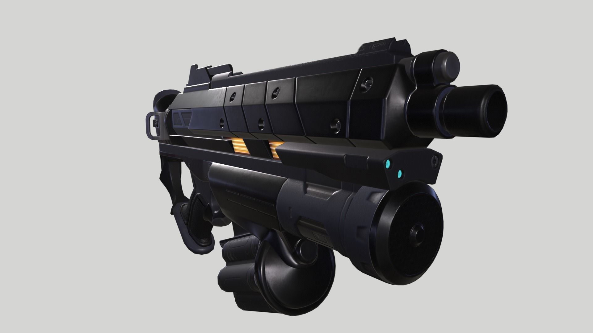 Grond Pistol  Low-poly 3D model_4