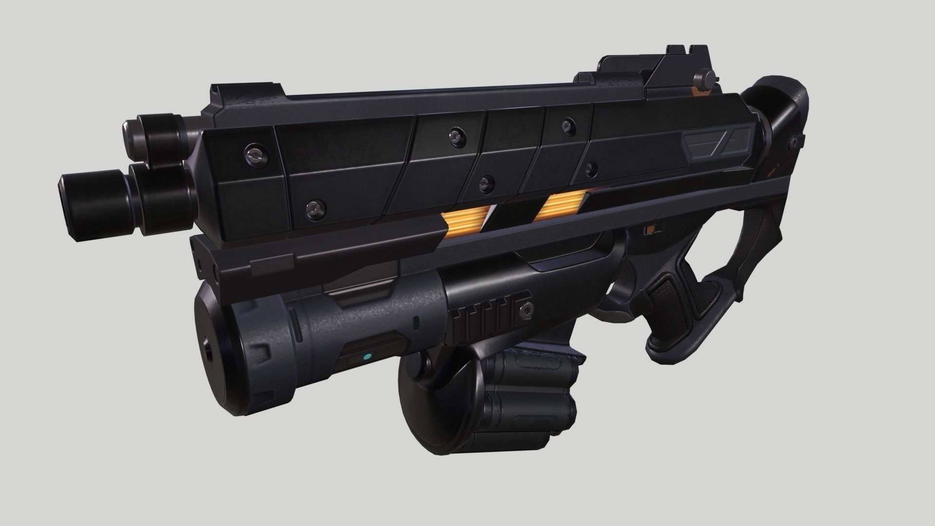 Grond Pistol  Low-poly 3D model_8