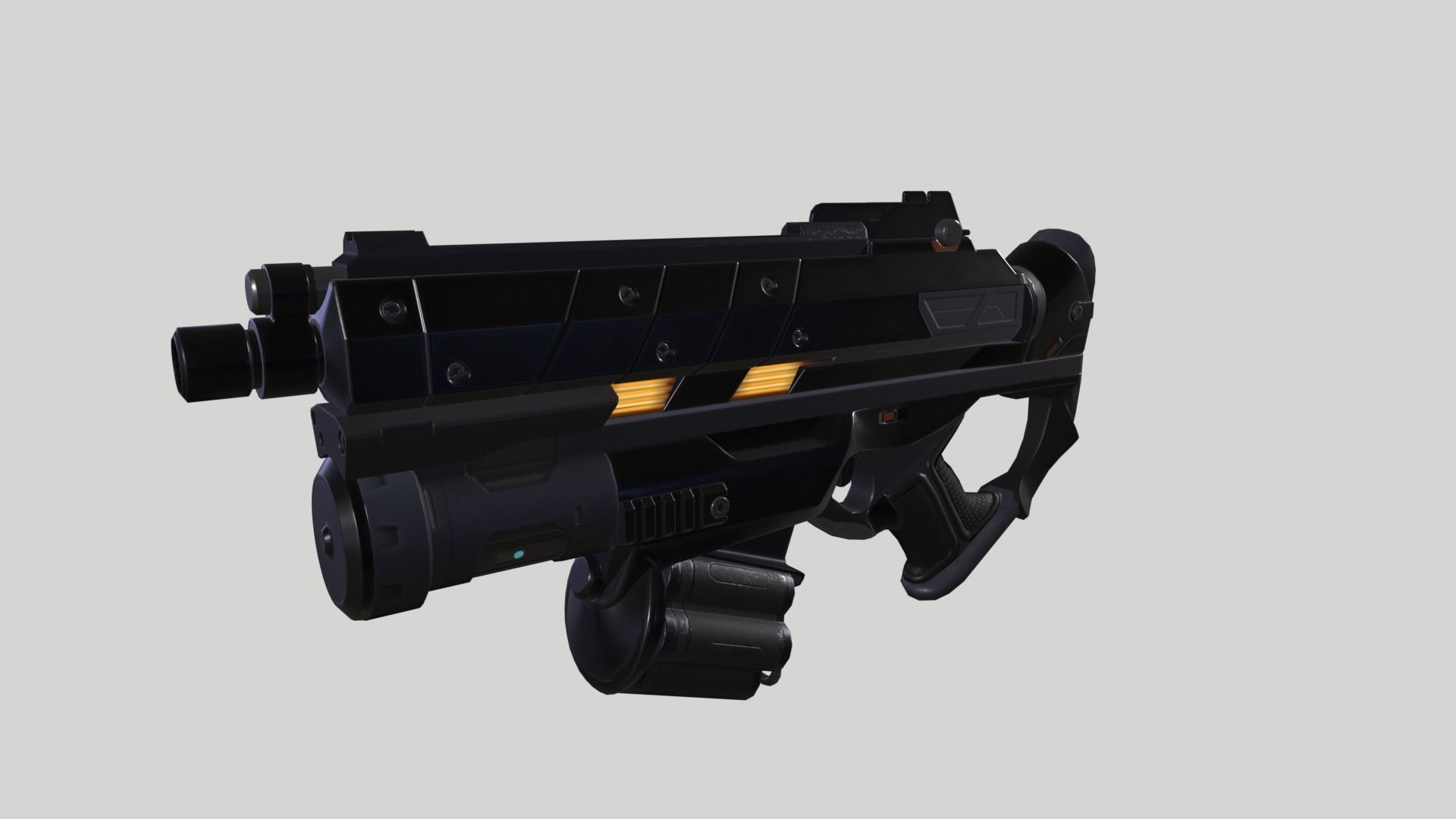 Grond Pistol  Low-poly 3D model_3