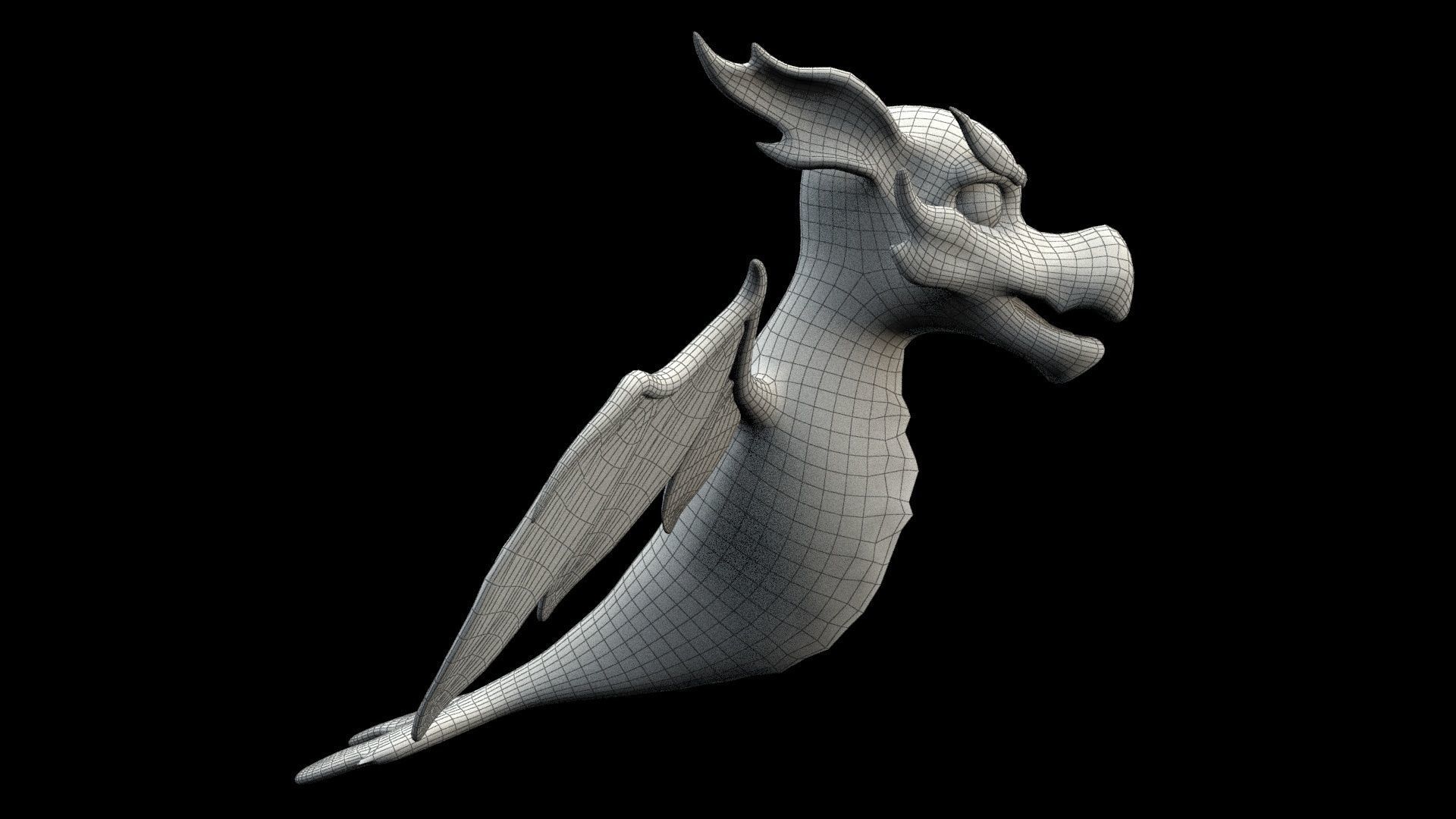 cartoon leaf dragon Low-poly 3D model_14
