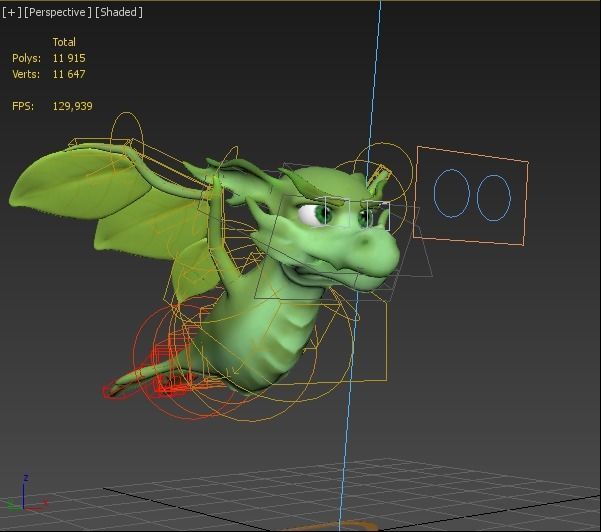 cartoon leaf dragon Low-poly 3D model_15