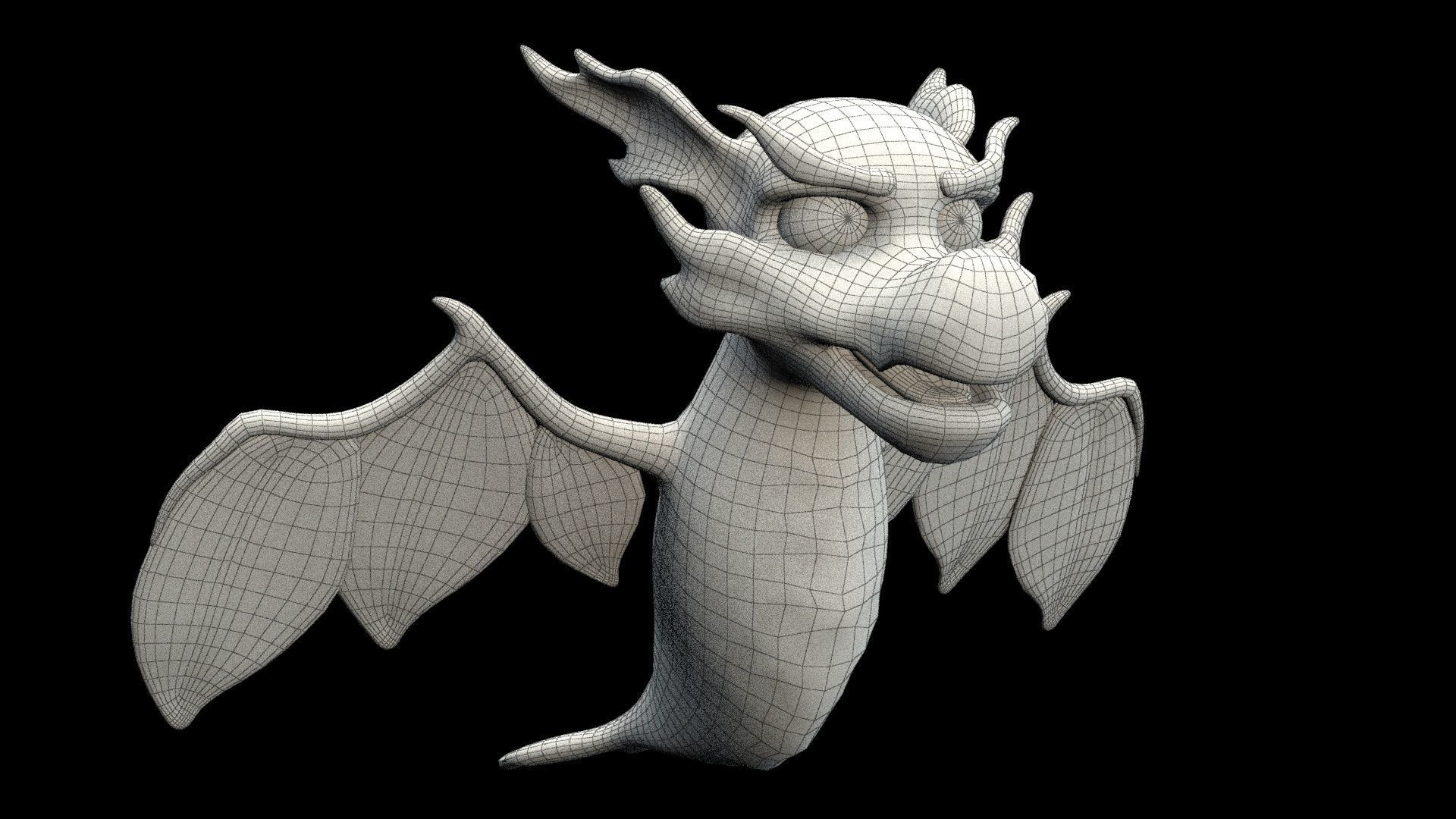 cartoon leaf dragon Low-poly 3D model_13