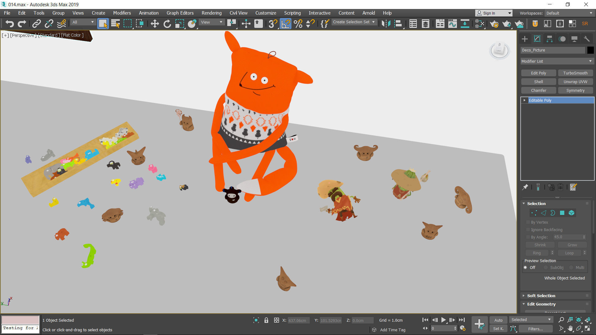 The Room attic bedroom with lights and bed Low-poly 3D model_12