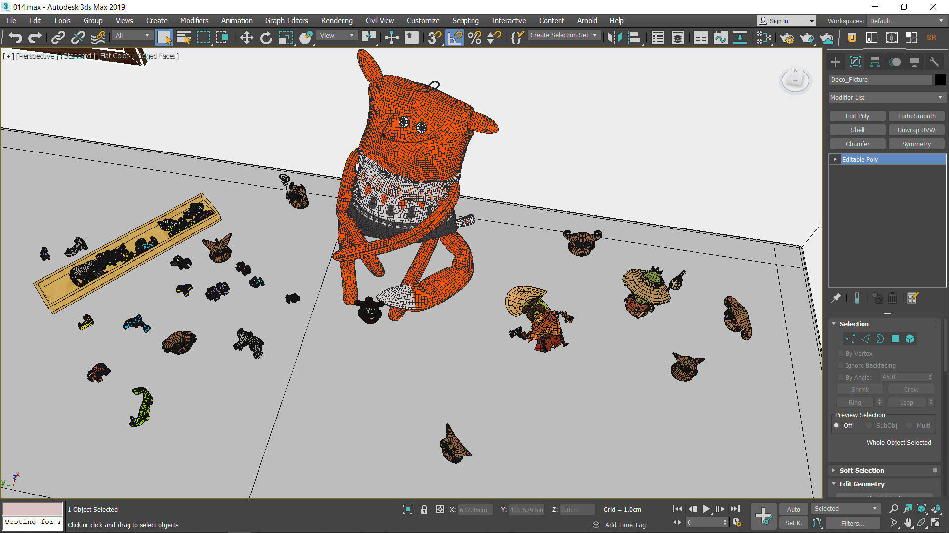 The Room attic bedroom with lights and bed Low-poly 3D model_13