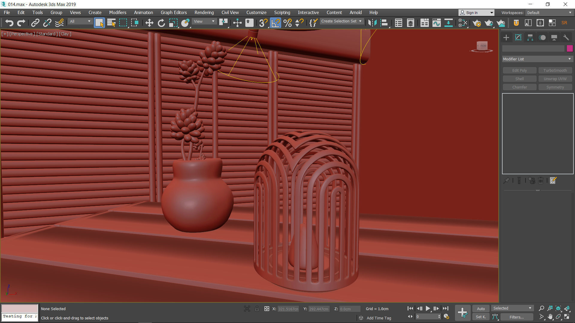 The Room attic bedroom with lights and bed Low-poly 3D model_8