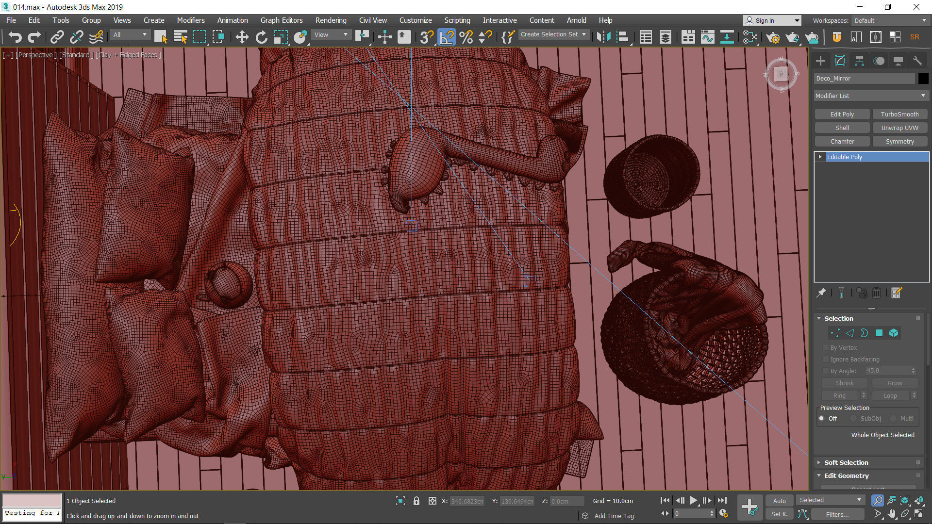 The Room attic bedroom with lights and bed Low-poly 3D model_11