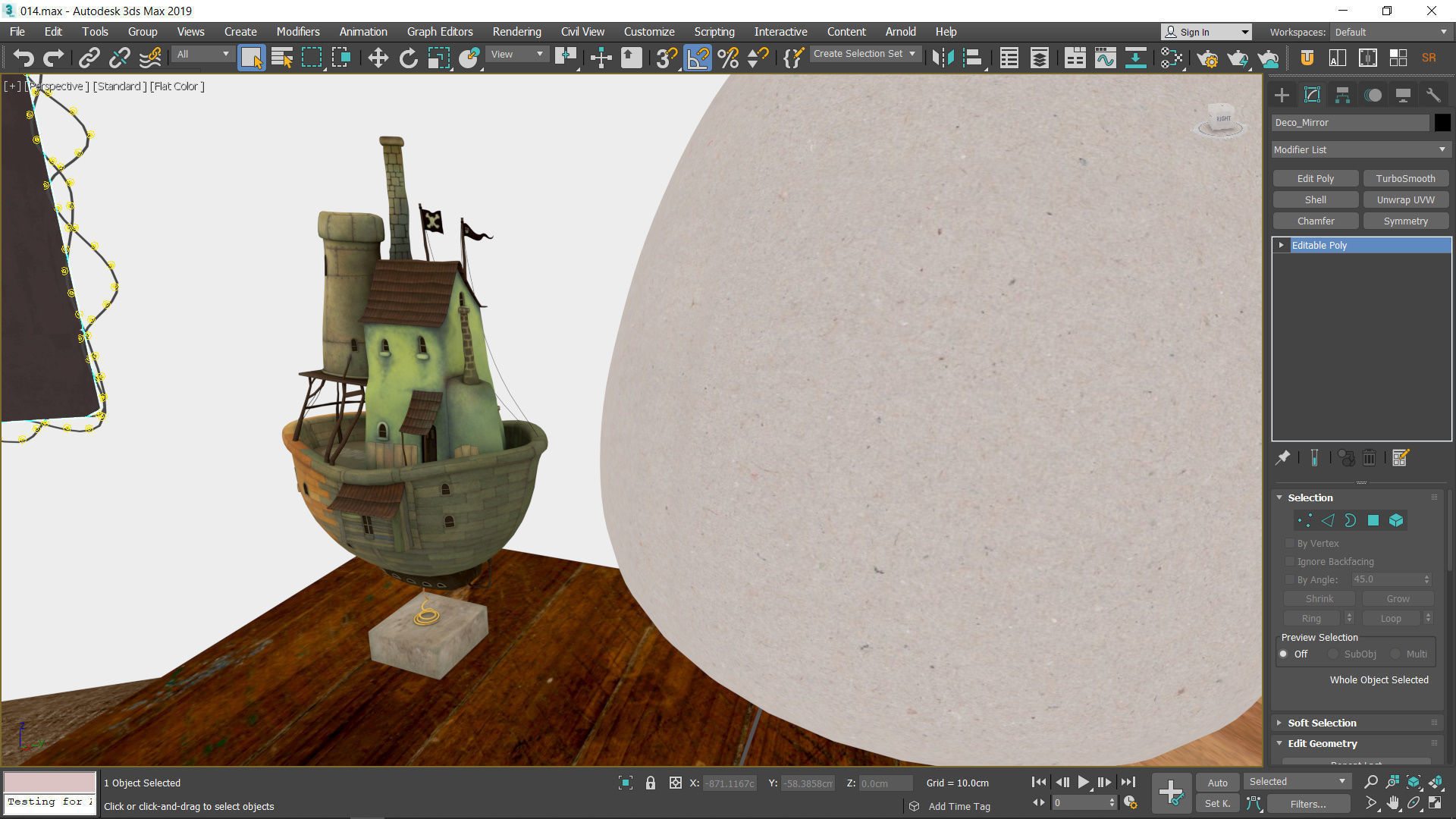 The Room attic bedroom with lights and bed Low-poly 3D model_9