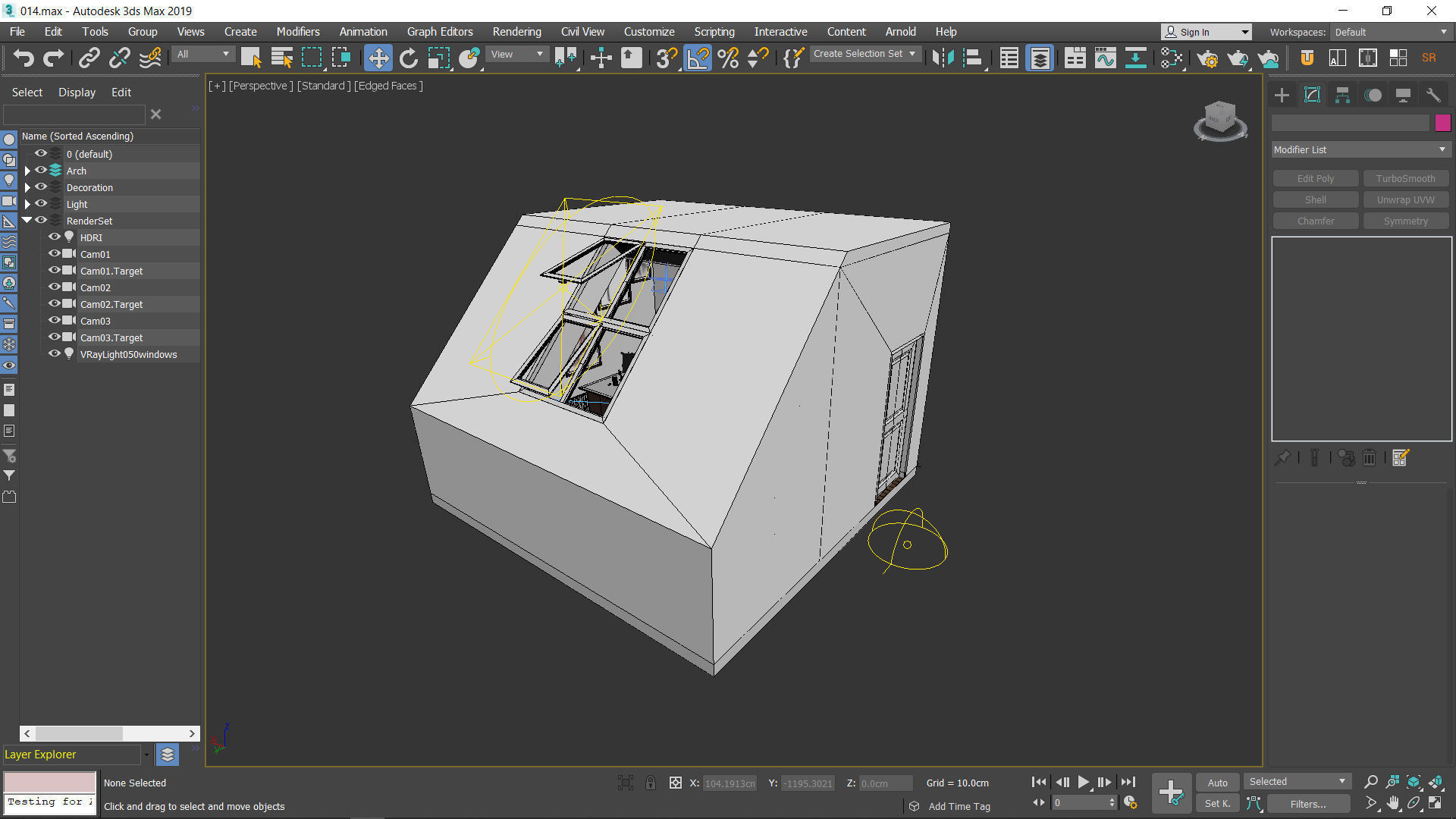 The Room attic bedroom with lights and bed Low-poly 3D model_14