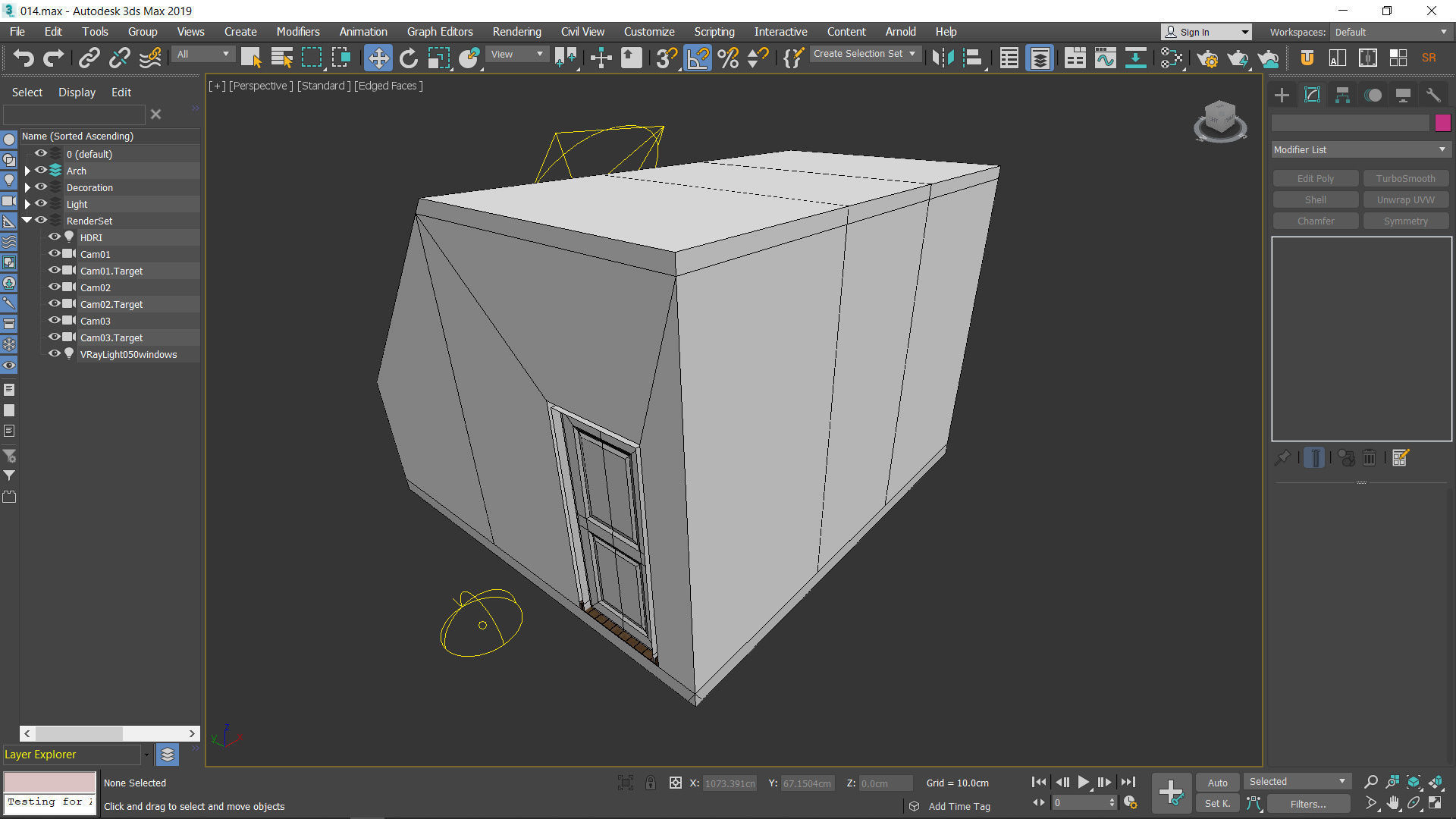 The Room attic bedroom with lights and bed Low-poly 3D model_15