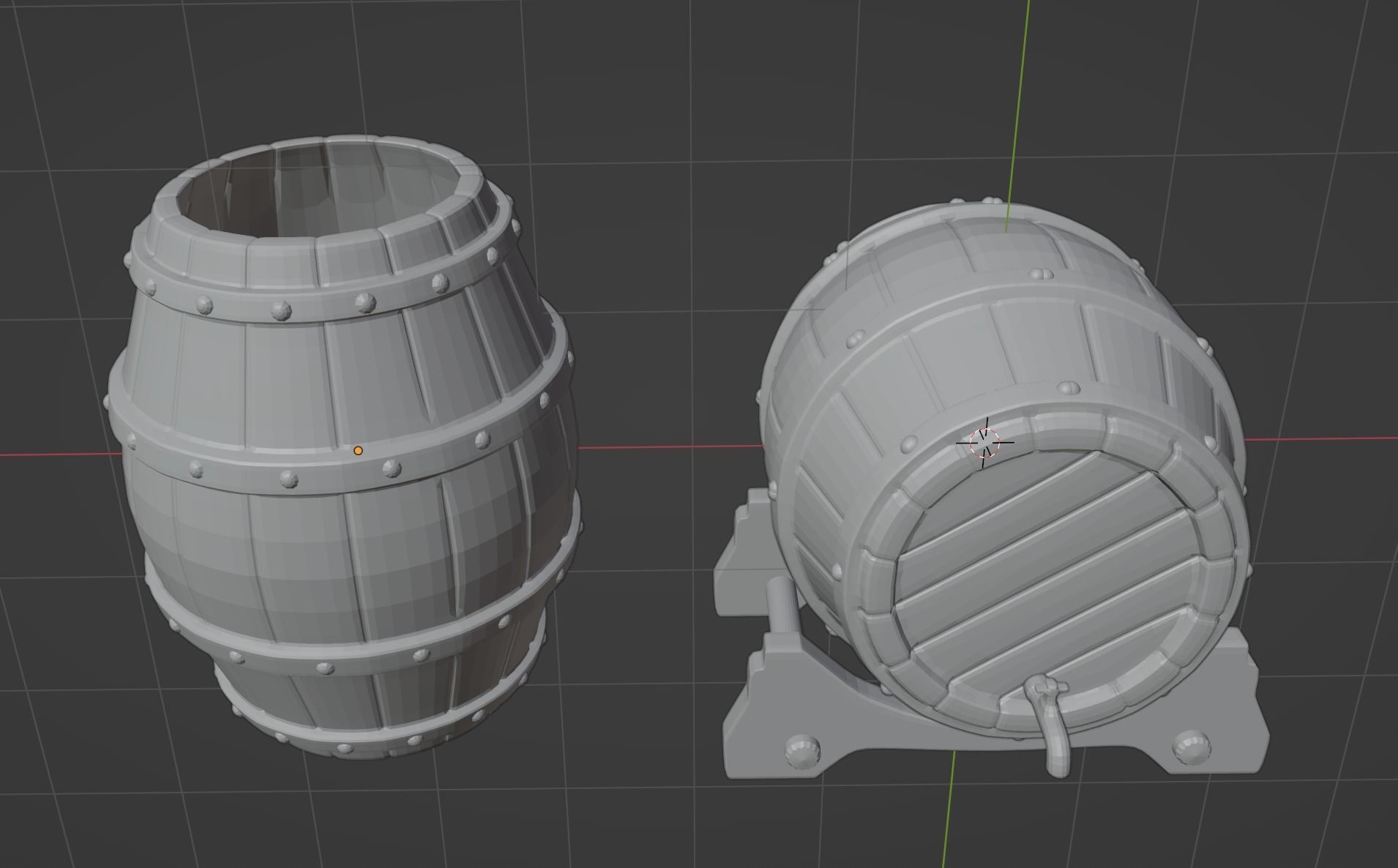 Wooden barrels 3D print model_1