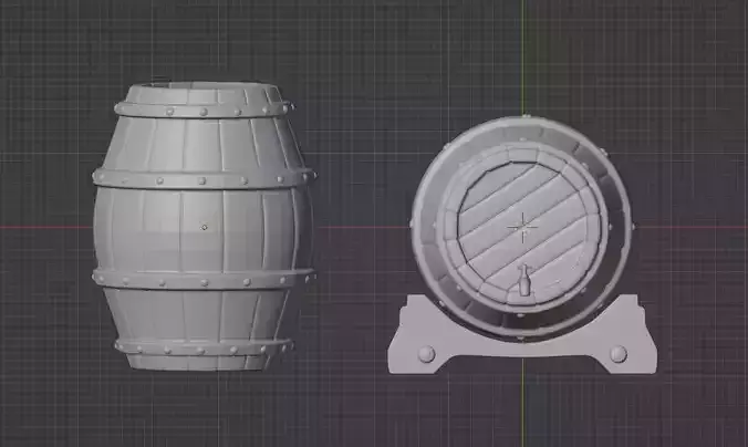 Wooden barrels 3D print model