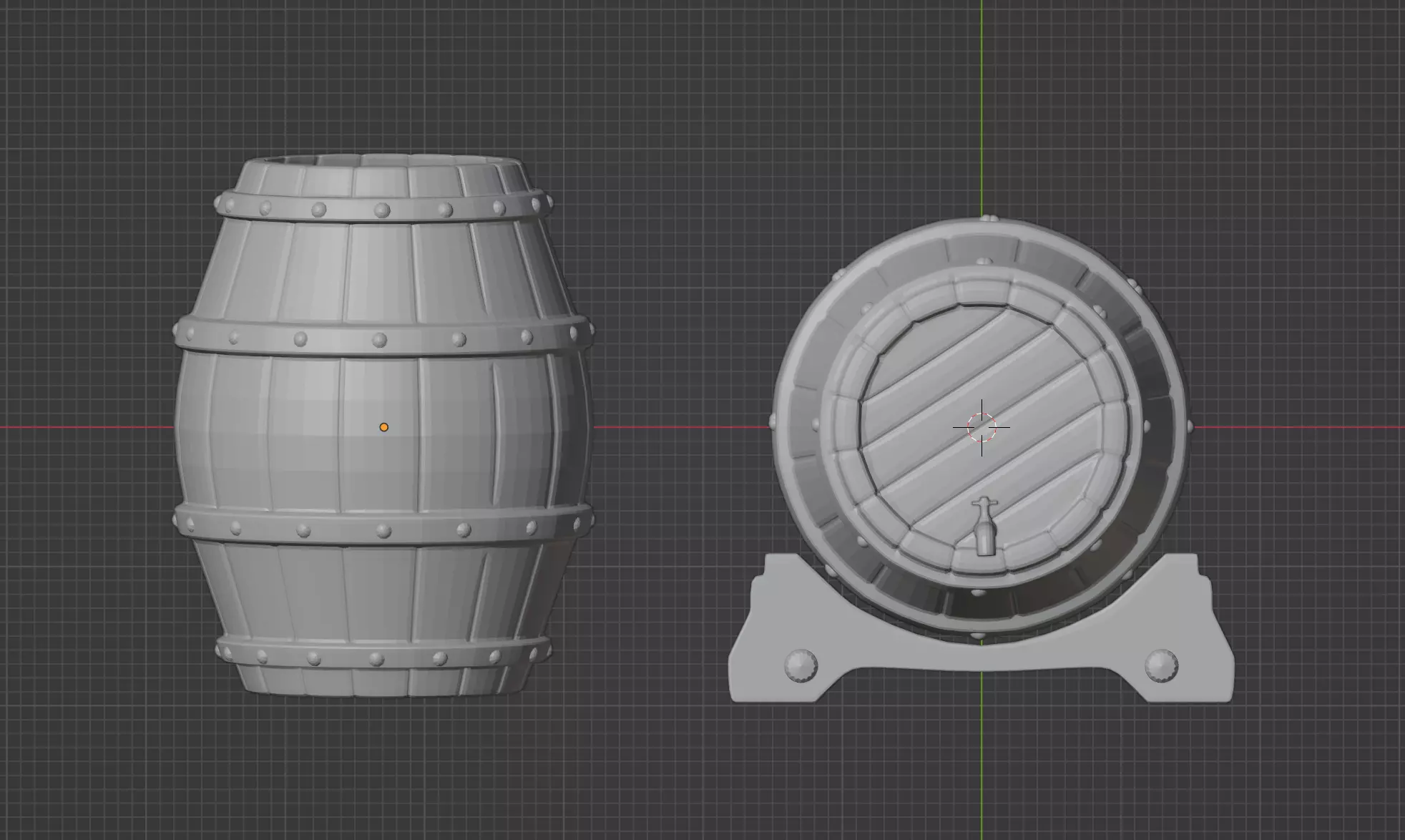 Wooden barrels 3D print model_0