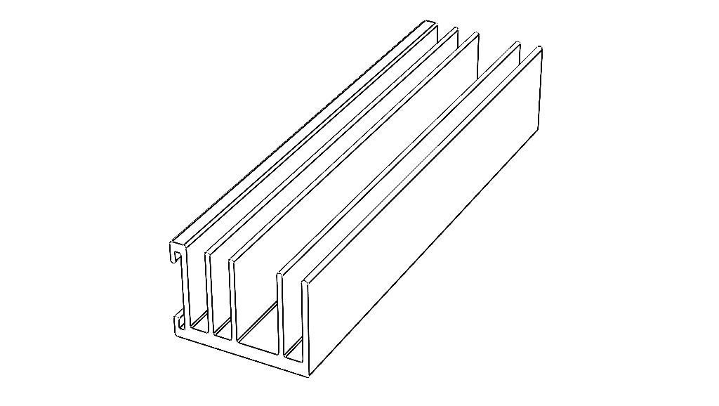 Aluminum Extruded Heat Sink MOD AL-014hs Low-poly 3D model_16