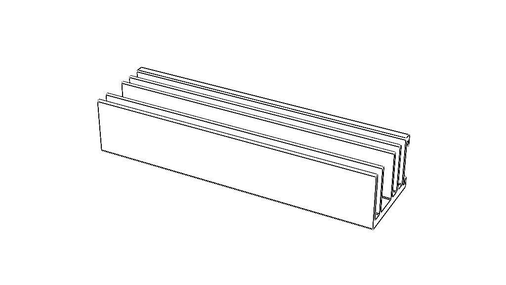 Aluminum Extruded Heat Sink MOD AL-014hs Low-poly 3D model_10