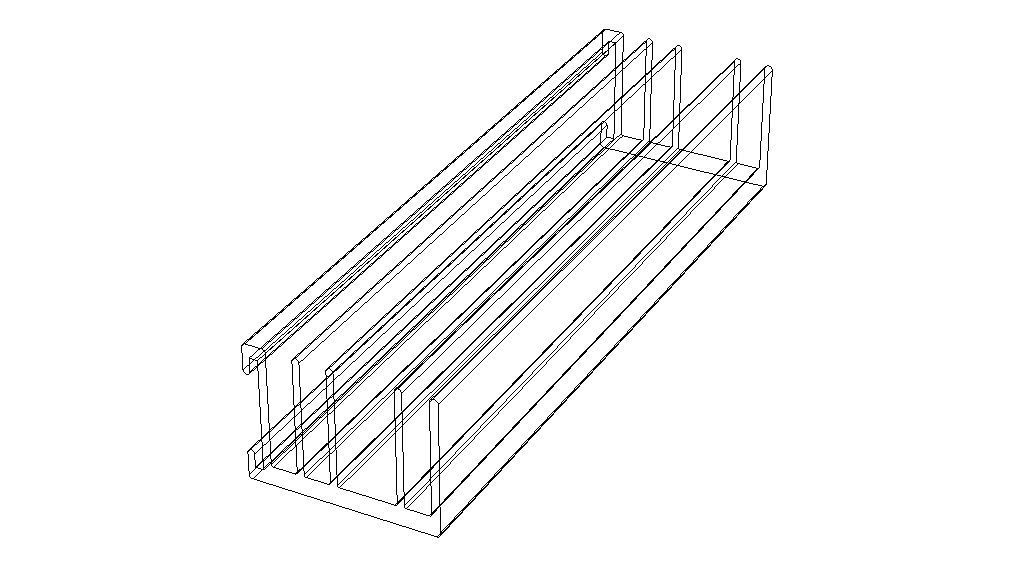 Aluminum Extruded Heat Sink MOD AL-014hs Low-poly 3D model_18
