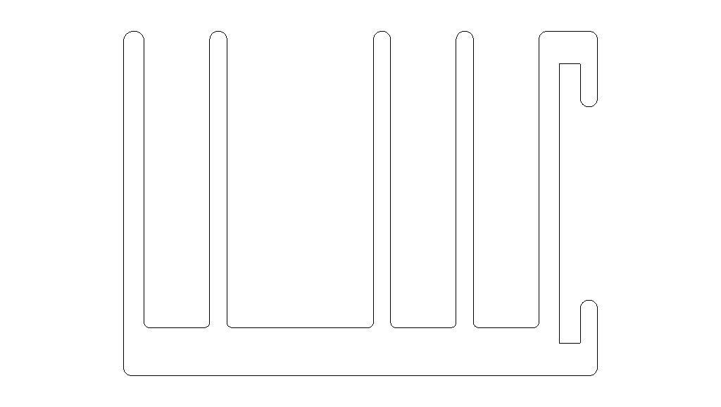 Aluminum Extruded Heat Sink MOD AL-014hs Low-poly 3D model_9