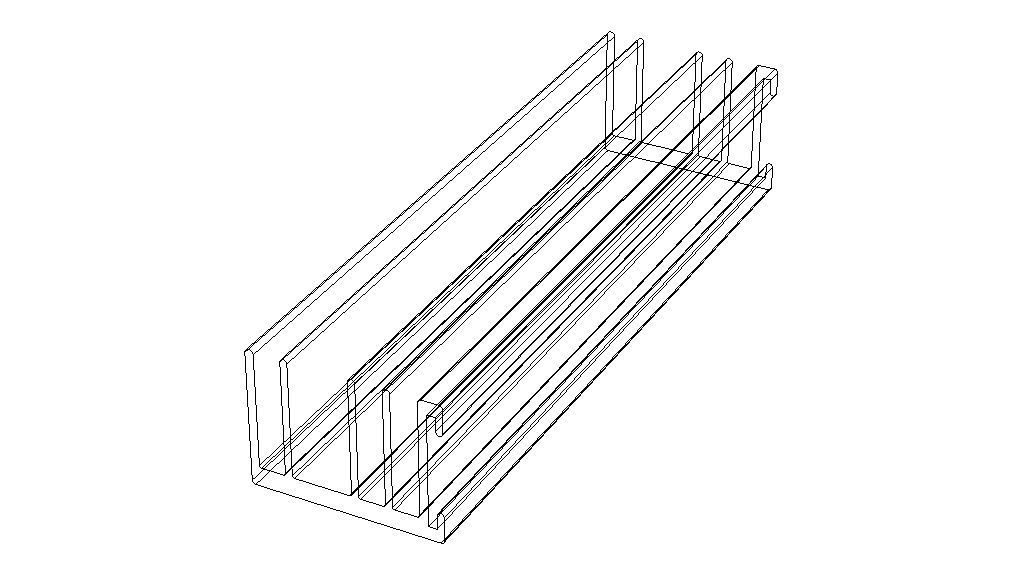 Aluminum Extruded Heat Sink MOD AL-014hs Low-poly 3D model_4