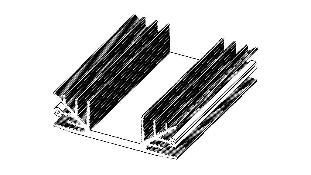 Aluminum Extruded Heat Sink MOD AL-012hs 3D model_2