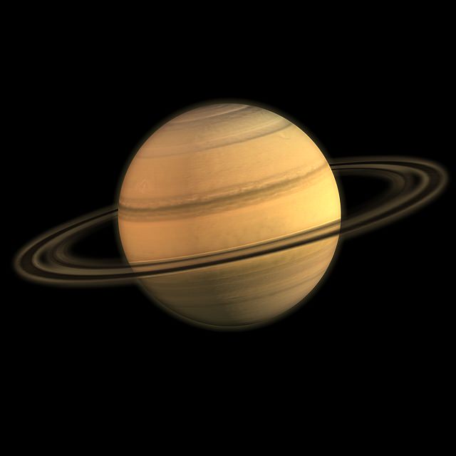Saturn planet Low-poly 3D model_3