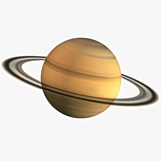 Saturn planet Low-poly 3D model_0