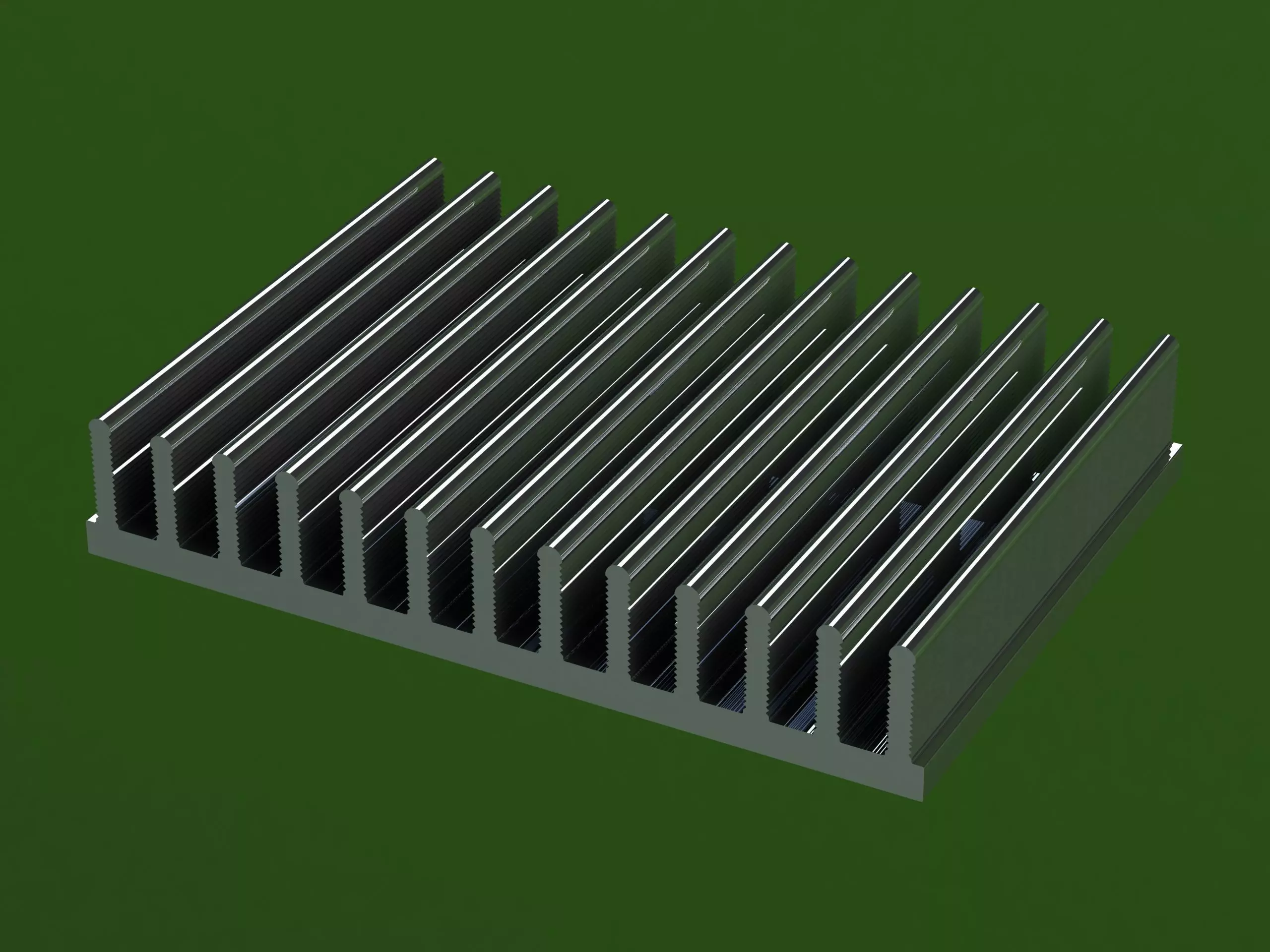 Aluminum Extruded Heat Sink MOD AL-021hs 3D Rendering Low-poly 3D model