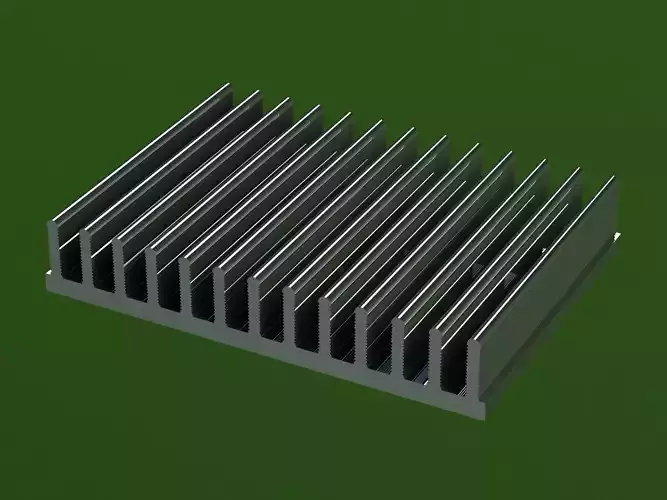 Aluminum Extruded Heat Sink MOD AL-021hs 3D Rendering