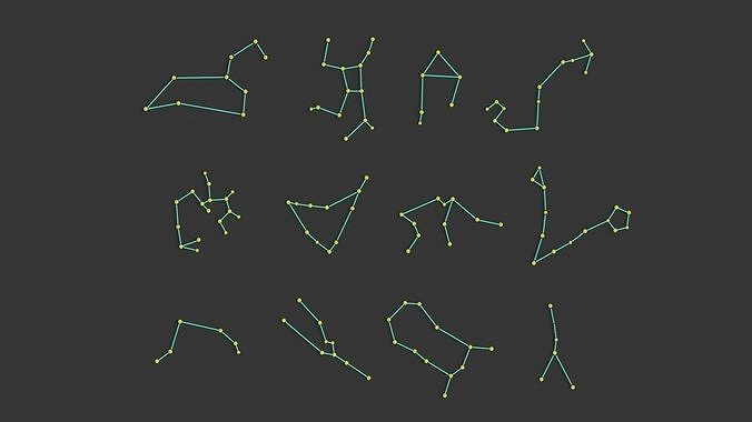 12 Horoscope Zodiac Constellation Pack 3D model
